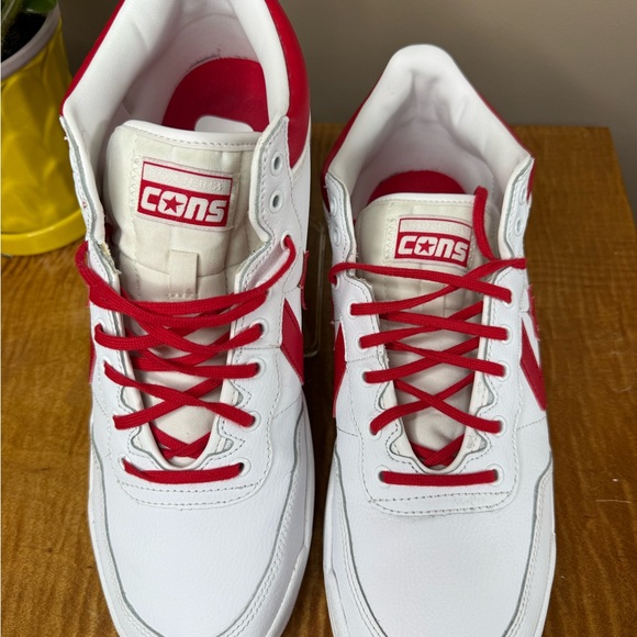 Converse CONS Fastbreak Pro Red and White High-Top Sneakers - Picture 4 of 11